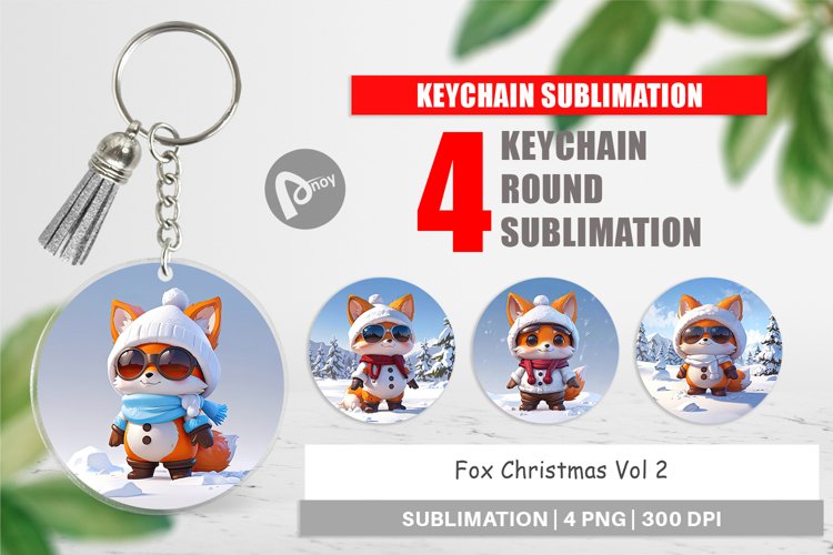 Keychain Fox Christmas