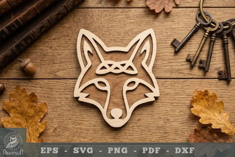Fox Head Lasercut Decoration 1