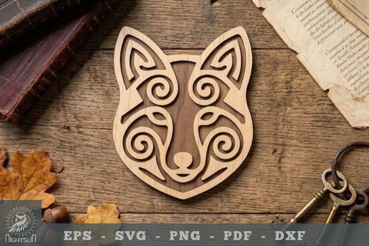 Fox Head Lasercut Decoration 3 example image 1