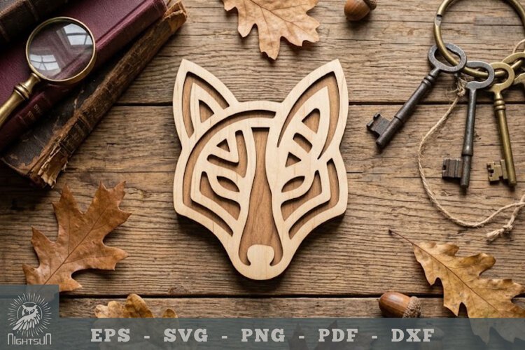 Fox Head Lasercut Decoration 4 example image 1