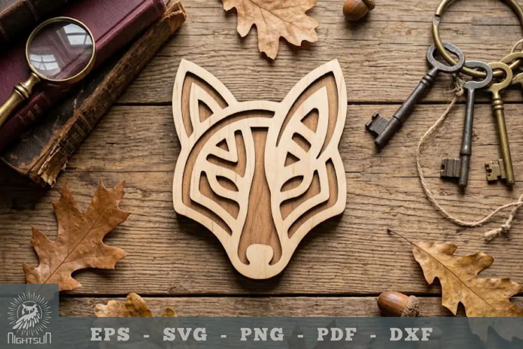 Fox Head Lasercut Decoration 4
