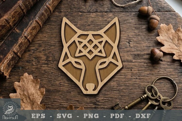 Fox Head Lasercut Decoration 5 example image 1