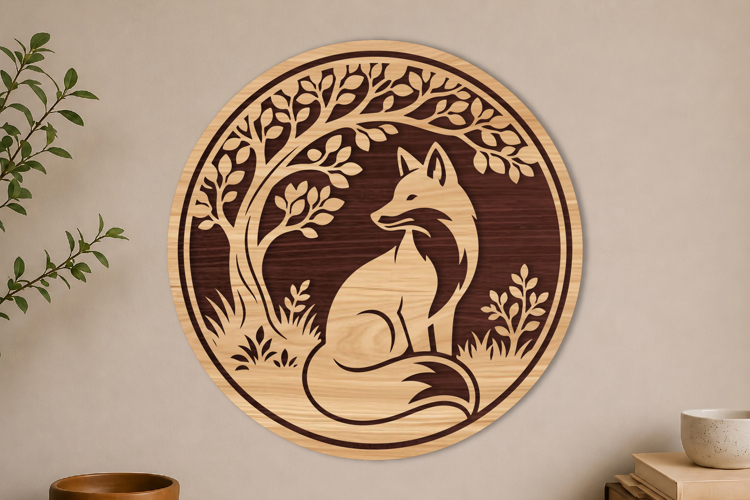 Fox in Forest Wall Art Laser Cut
