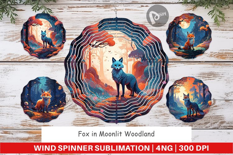 Wind Spinner Moonlit Woodland Fox