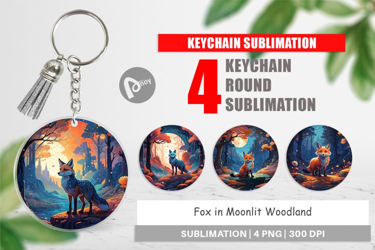 Keychain Moonlit Woodland Fox