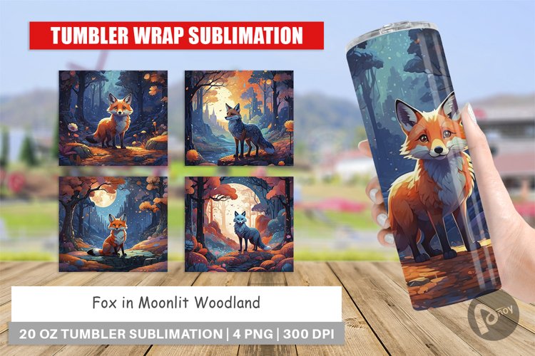 Tumbler Wrap Moonlit Woodland Fox