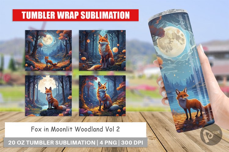 Tumbler Wrap Moonlit Woodland Fox