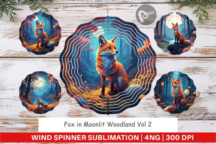 Wind Spinner Moonlit Woodland Fox