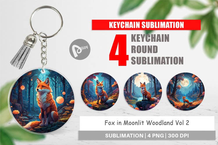 Keychain Moonlit Woodland Fox