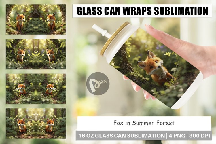 Glass Can Wraps Fox in Summer Forest