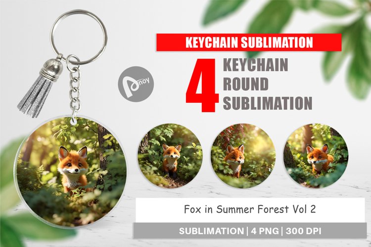 Keychain Fox in Summer Forest