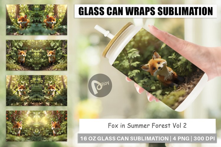Glass Can Wraps Fox in Summer Forest