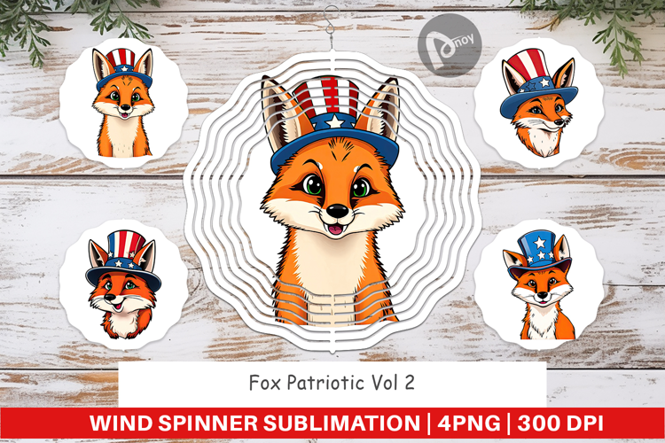 Wind Spinner Fox Patriotic