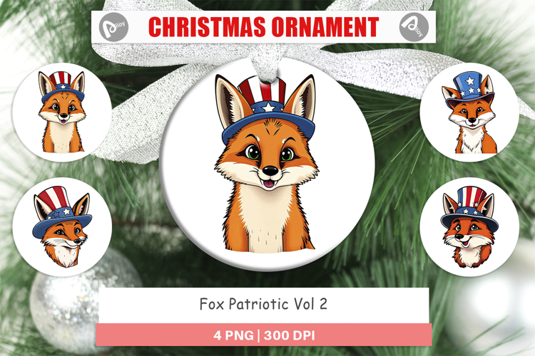 Ornament Fox Patriotic