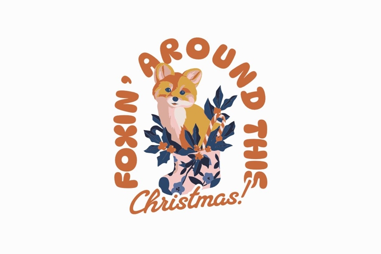 Foxin Around This Christmas Funny T-shirt Design