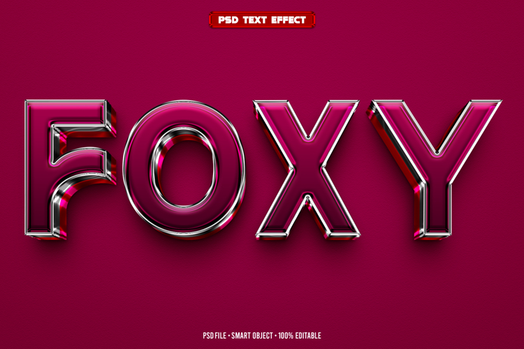 Foxy 3D editable text effect