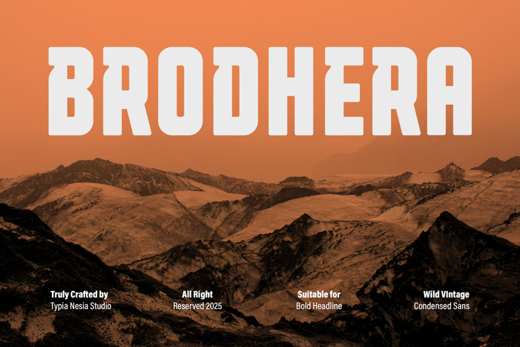 Brodhera - Classic Vintage Rounded Bold Condensed Sans Font