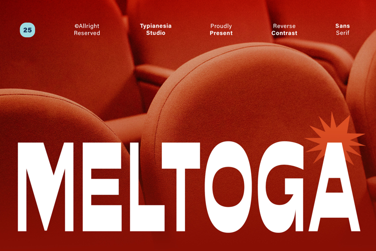 Meltoga - Bold Retro Condensed Tall Reverse Contrast