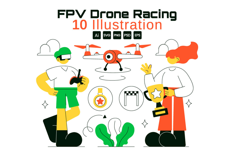 10 FPV Drone Racing Illustration