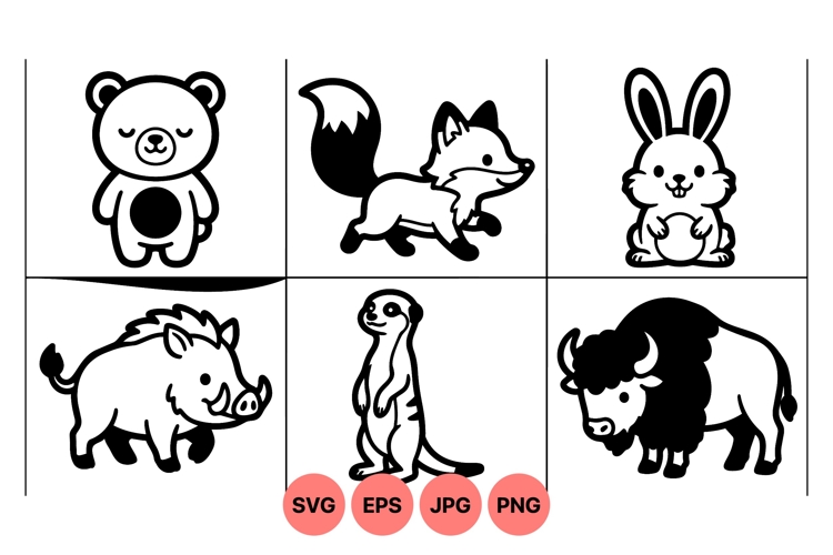 Vector Woodland Animal Clipart For Kids Crafts