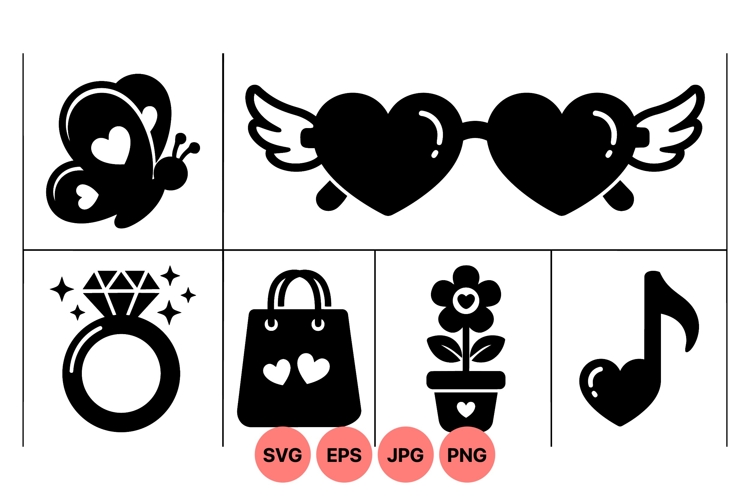 Cute Love Icon Clipart For Romantic Crafts