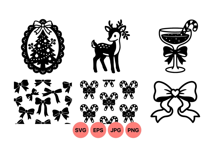 Vintage Christmas Holiday Clipart For Crafts