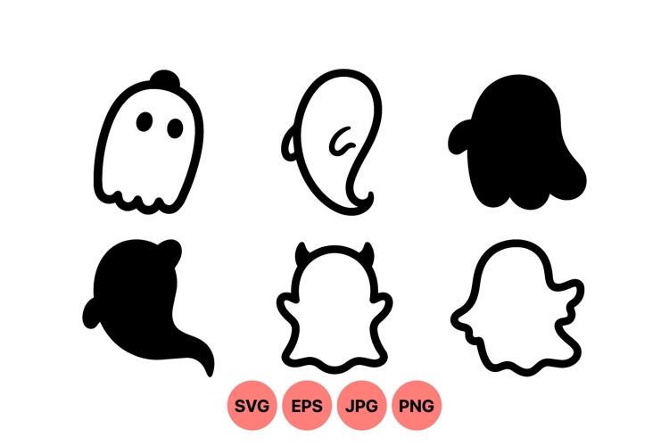 Cartoon Halloween Ghost Clipart for Crafts