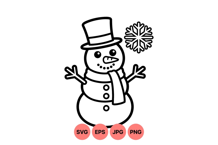 Cute Winter Snowman Svg For Holiday Crafts