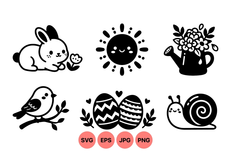 Cute Spring Animal SVG Icons For Seasonal Crafts