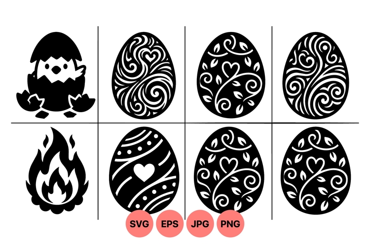 Easter Egg Clipart SVG Vector Designs For Crafts