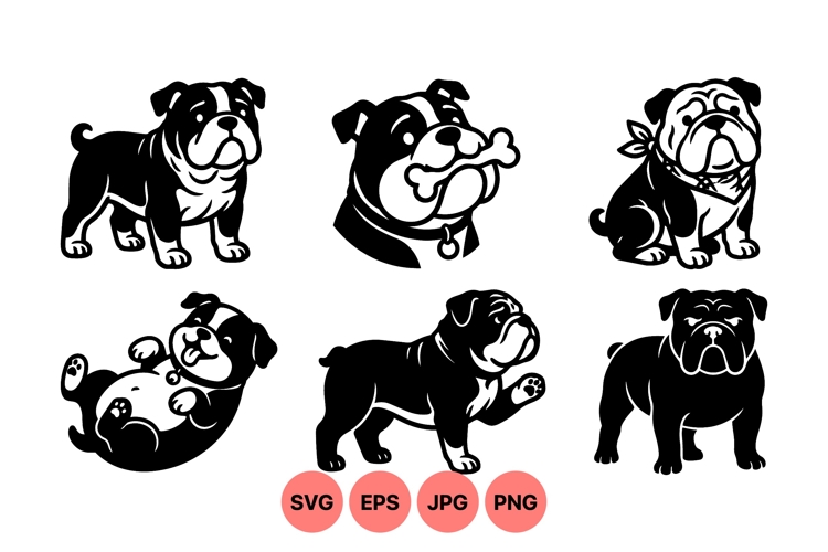 Cute Bulldog Svg Vector Clipart For Crafts