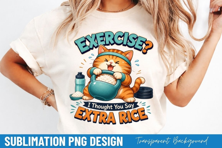 exercise i thought you said extra rice, funny cat workout