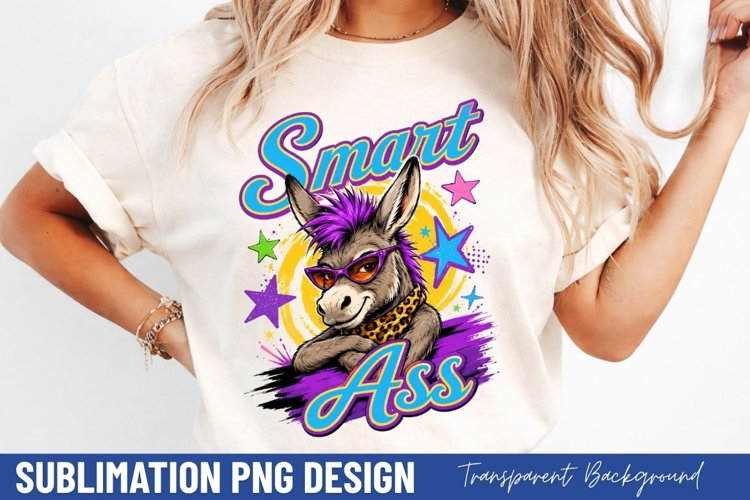 smart ass PNG, cool donkey glasses shirt design, funny smart