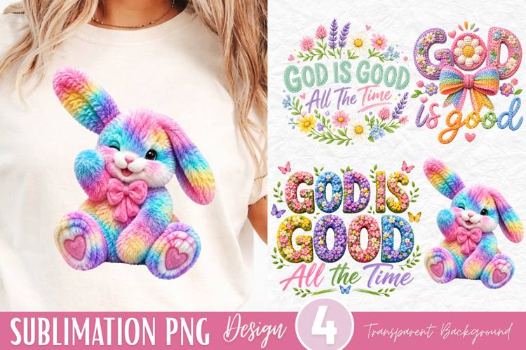 god is good all the time, christian easter bunny PNG, religi