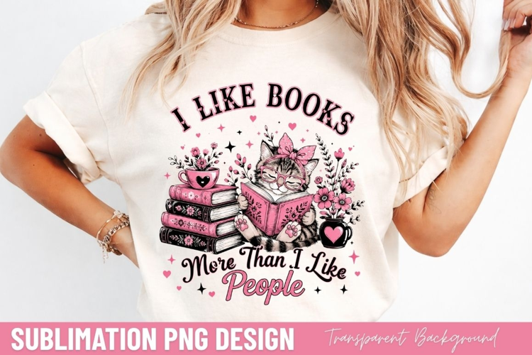 i like books more than i like people, funny book lover PNG