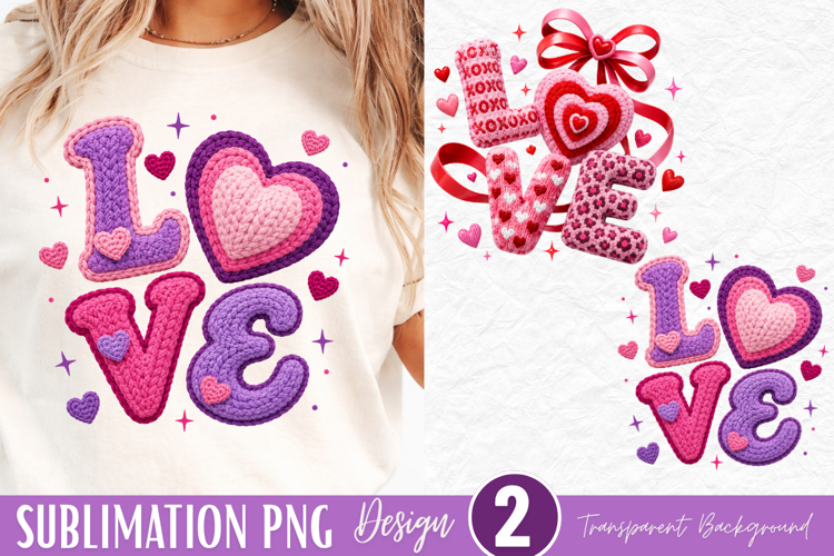 love PNG, valentines day love shirt design, pink purple