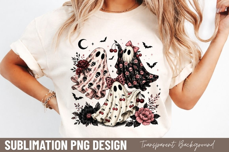 spooky halloween ghosts PNG, cute witchy ghost shirt design