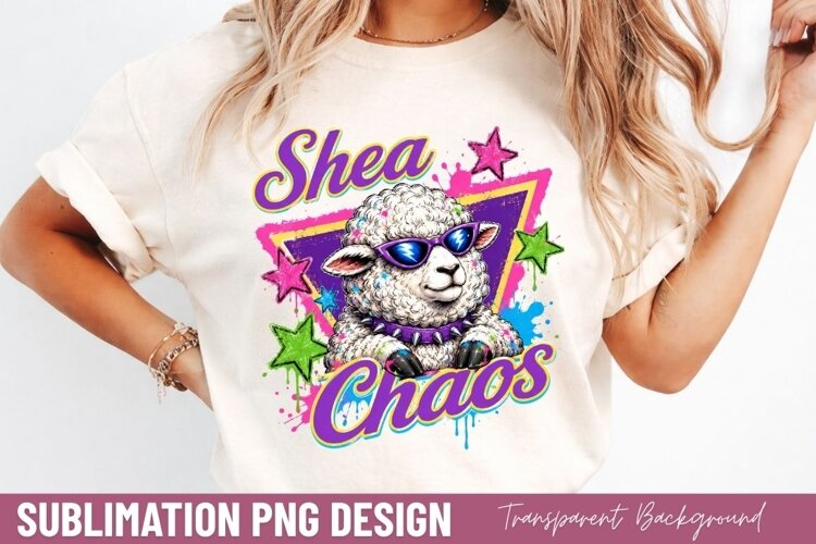 sheer chaos PNG, funny cool sheep shirt design, sheep with example image 1