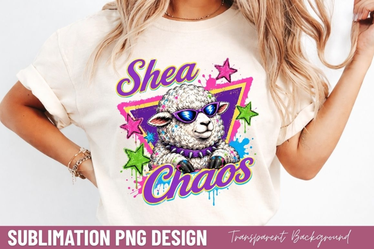 sheer chaos PNG, funny cool sheep shirt design, sheep with