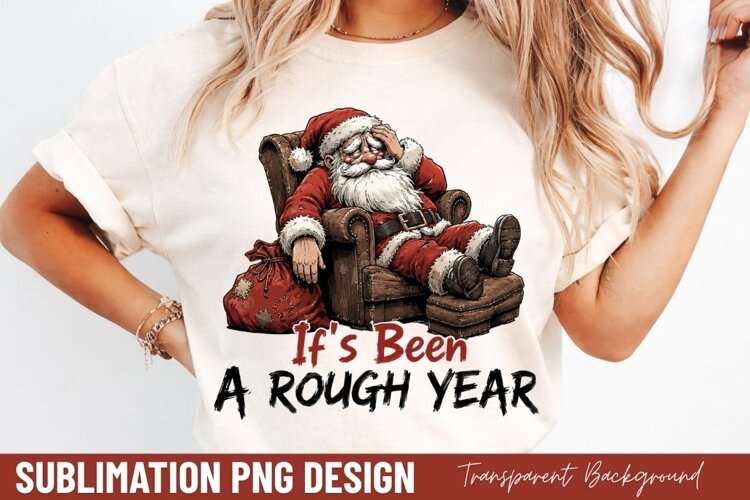 its been a rough year, funny santa claus PNG, santa relaxing example image 1