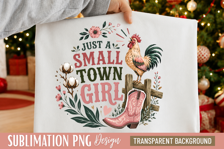 small town girl png, country girl png, rooster png, cowboy
