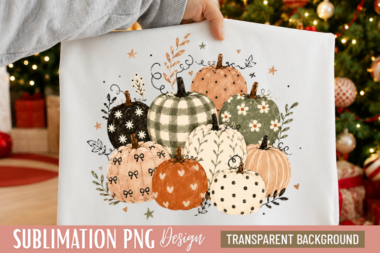 fall pumpkin png, neutral pumpkin png, plaid pumpkin png