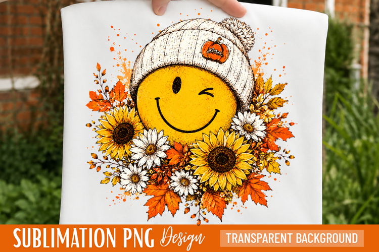 sunflower smiley png, fall smiley png, sunflower png, happy