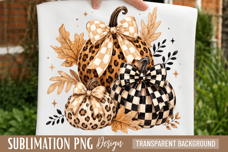 leopard pumpkin png, fall pumpkin png, checkered pumpkin