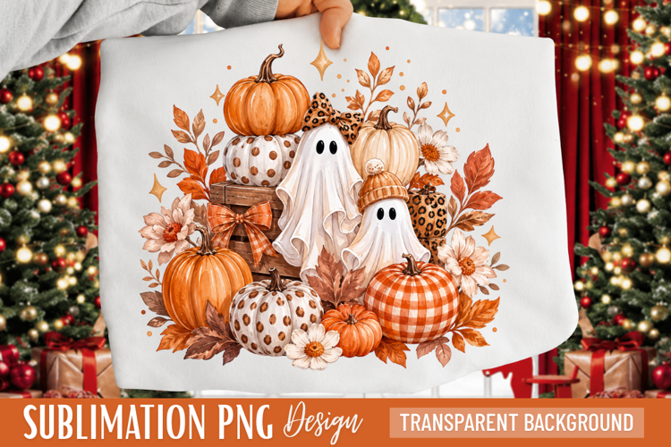 fall ghost png, pumpkin ghost png, halloween pumpkin png,