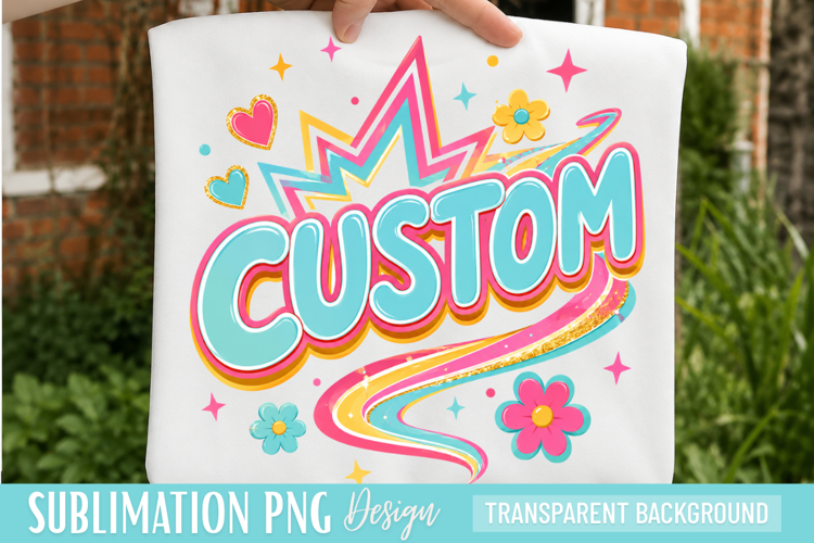 custom name png, personalized png, retro custom design