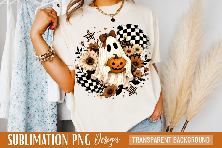 halloween ghost png, floral ghost png, cute ghost png, pump