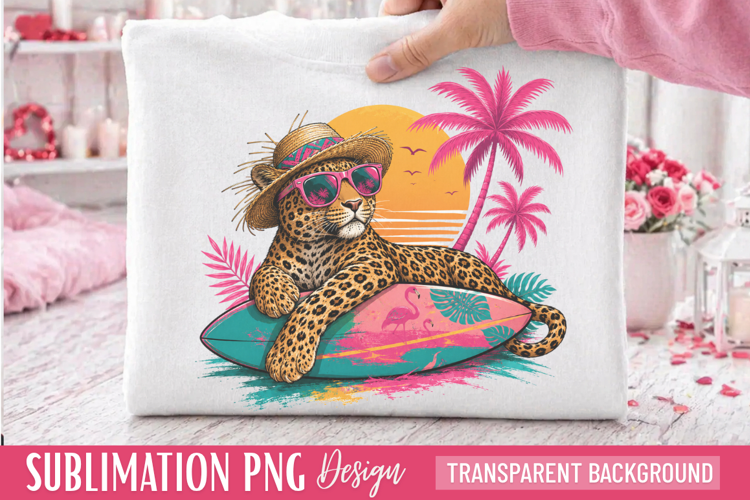 tropical leopard, leopard png, summer animal, beach leopard