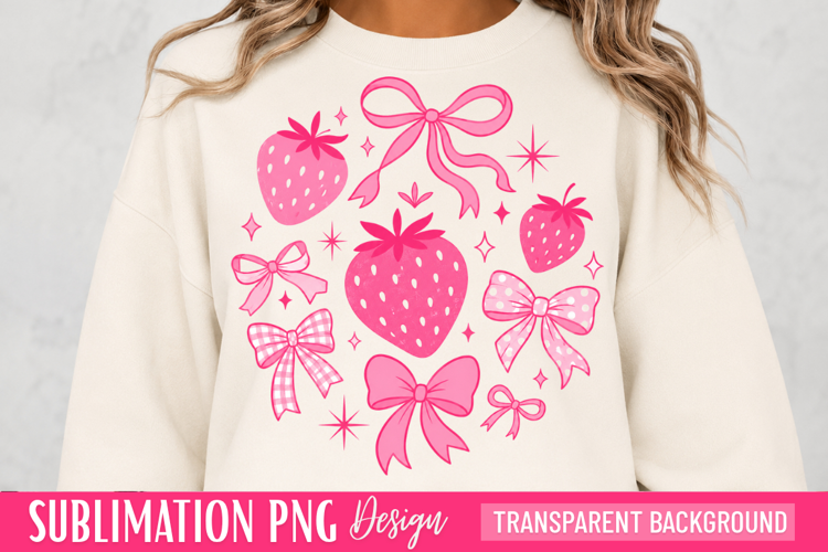 strawberry png, bow png, strawberry bows, pink pattern png