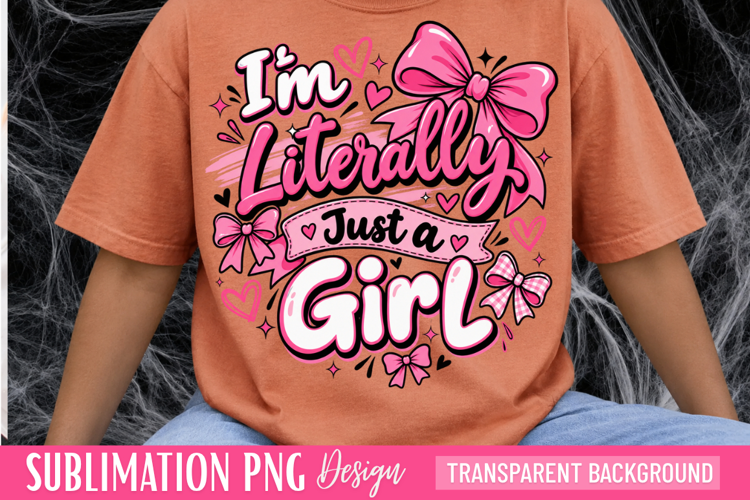 just a girl png, girl quote png, bow png, pink bow design,